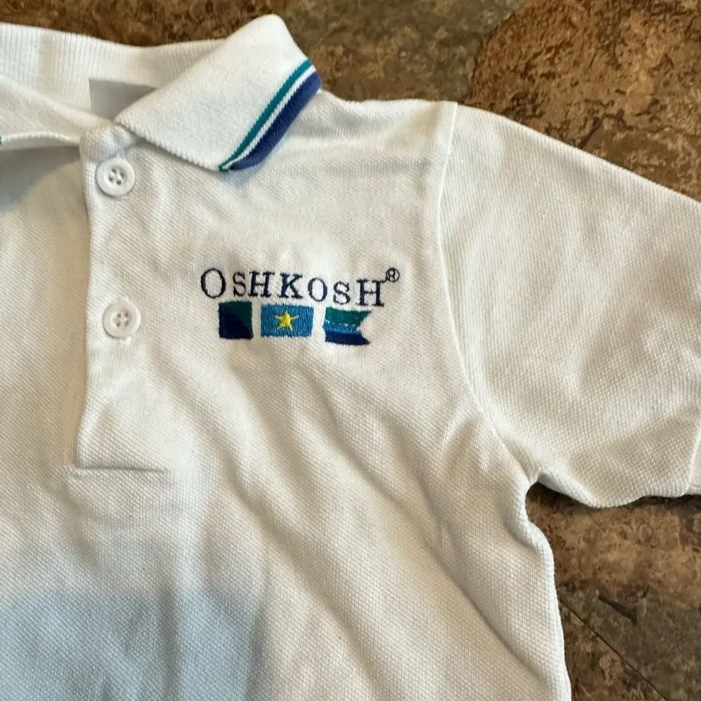 Vintage Oshkosh B’Gosh Baby Boy Polo Short Sleeve Spell Out Shirt Size 2T
